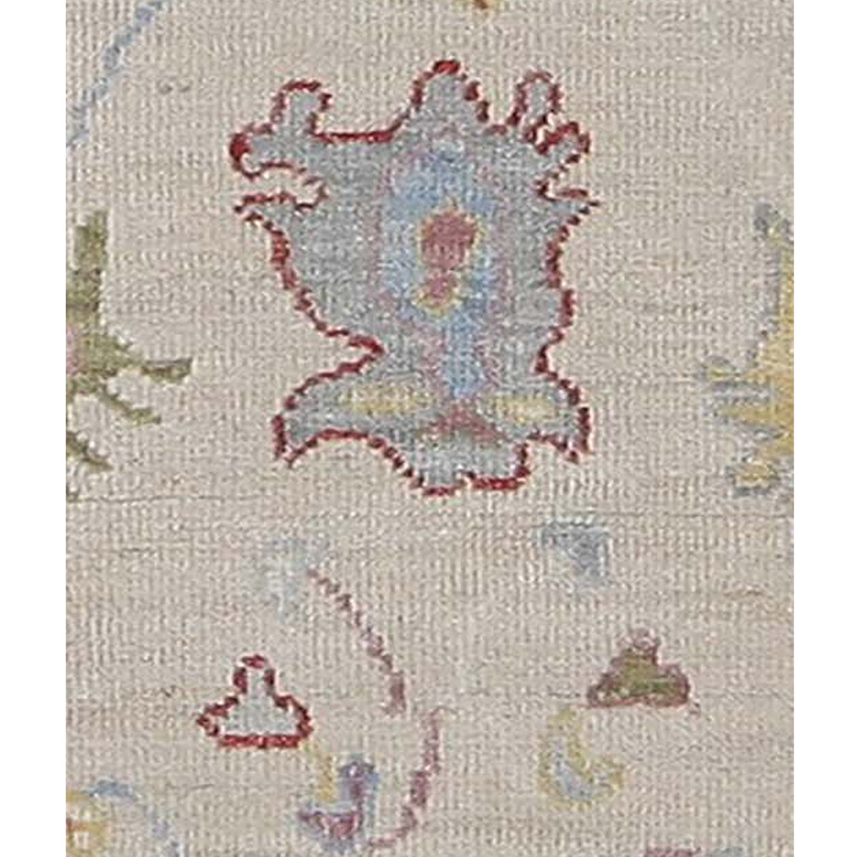 Pacific Ushak Wool Weft 42539 Ivory Lt.Grey Transitional Hand Knotted Rug