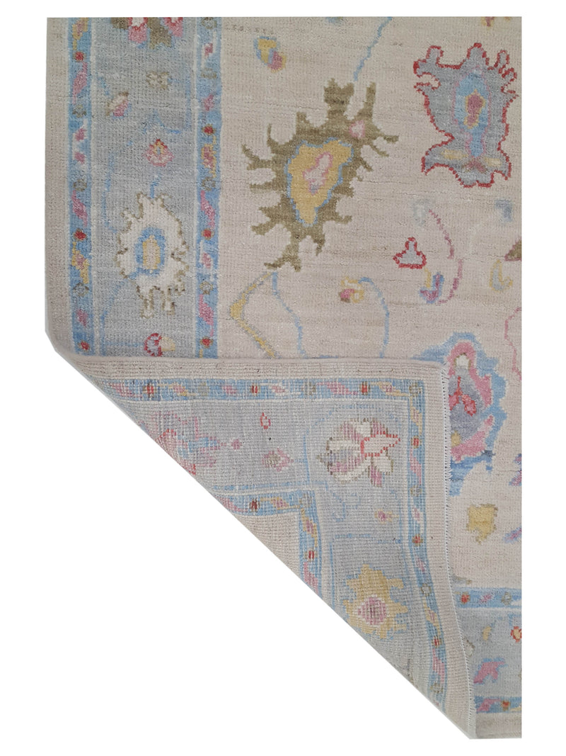 Pacific Ushak Wool Weft 42539 Ivory Lt.Grey Transitional Hand Knotted Rug