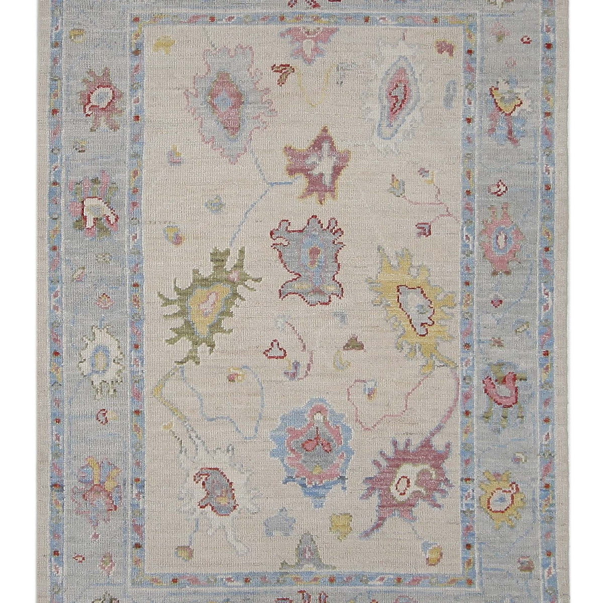 Pacific Ushak Wool Weft  Ivory Lt.Grey Transitional