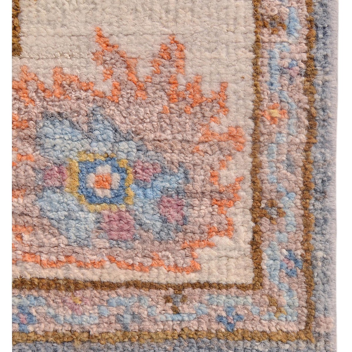 Pacific Ushak Wool Weft 42540 Grey Ivory Transitional Hand Knotted Rug