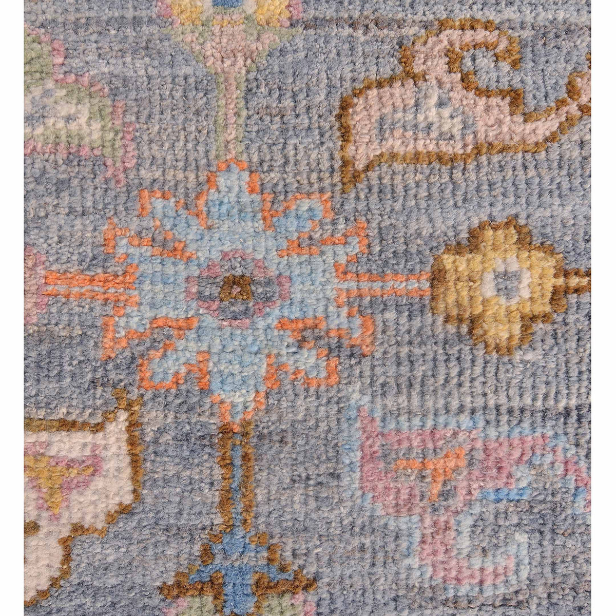 Pacific Ushak Wool Weft 42540 Grey Ivory Transitional Hand Knotted Rug