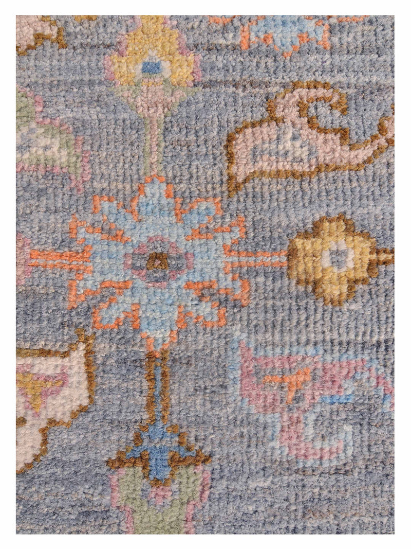 Pacific Ushak Wool Weft 42540 Grey Ivory Transitional Hand Knotted Rug