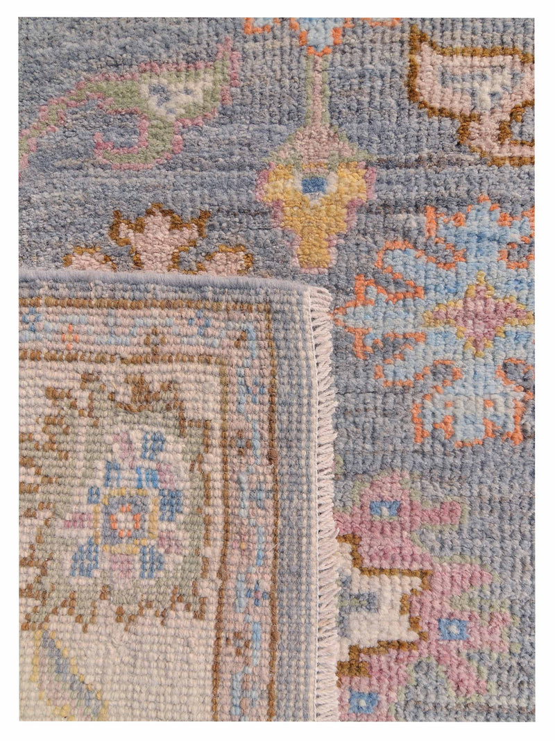 Pacific Ushak Wool Weft 42540 Grey Ivory Transitional Hand Knotted Rug