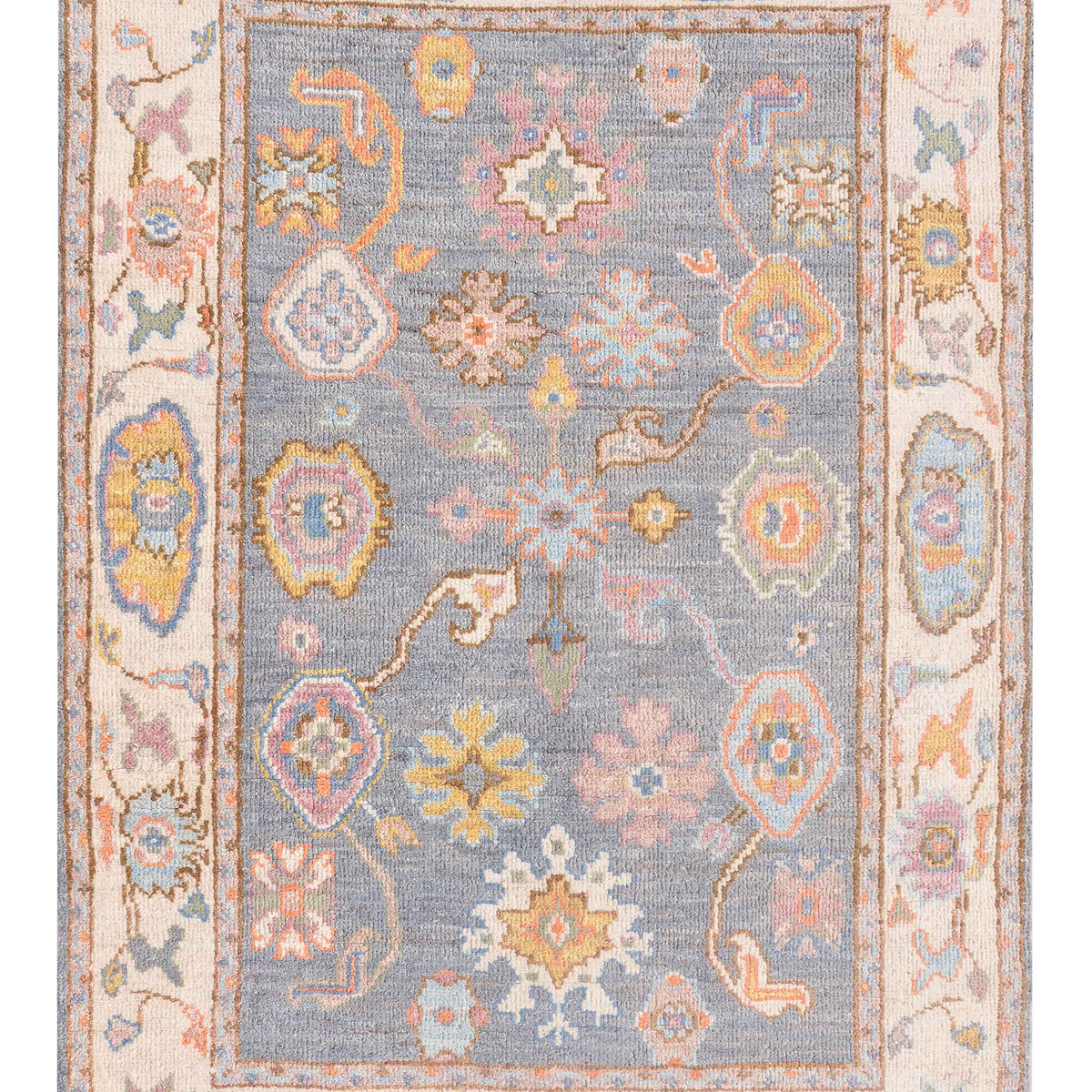 Pacific Ushak Wool Weft  Grey Ivory Transitional