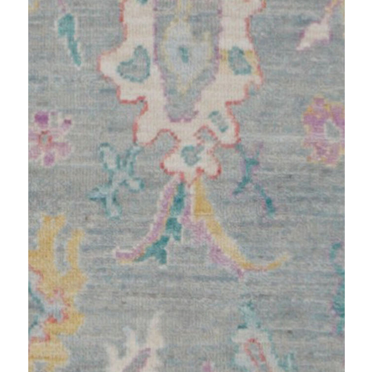 Pacific Ushak Wool Weft 42541 Lt.Grey Ivory Transitional Hand Knotted Rug