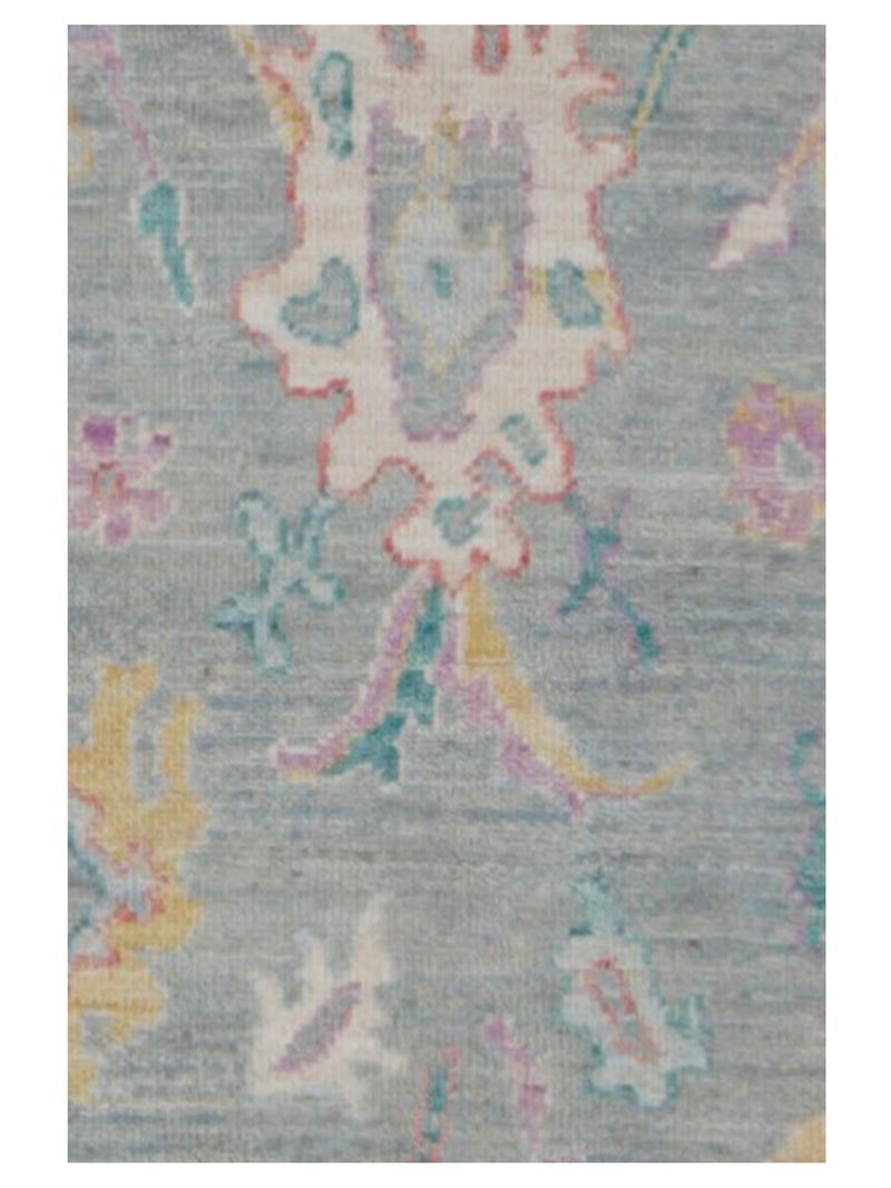 Pacific Ushak Wool Weft 42541 Lt.Grey Ivory Transitional Hand Knotted Rug