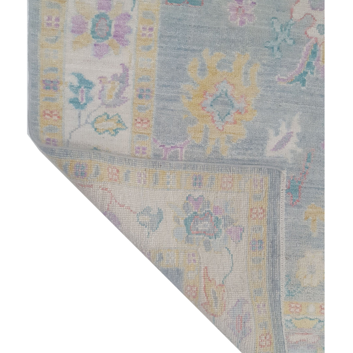 Pacific Ushak Wool Weft 42541 Lt.Grey Ivory Transitional Hand Knotted Rug