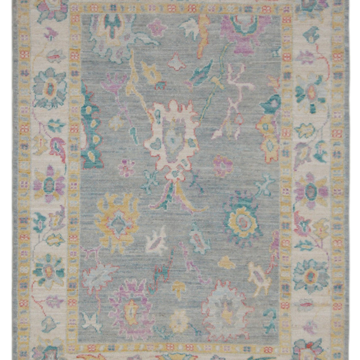 Pacific Ushak Wool Weft  Lt.Grey Ivory Transitional