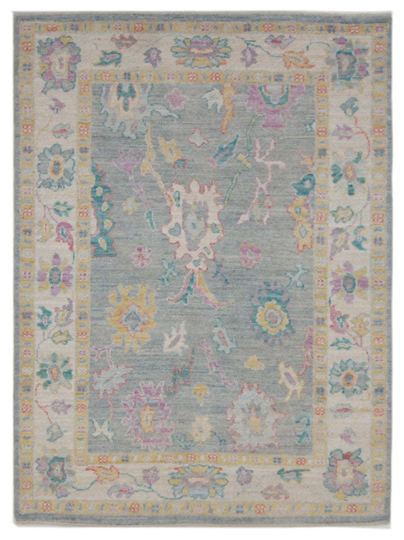 Pacific Ushak Wool Weft  Lt.Grey Ivory Transitional