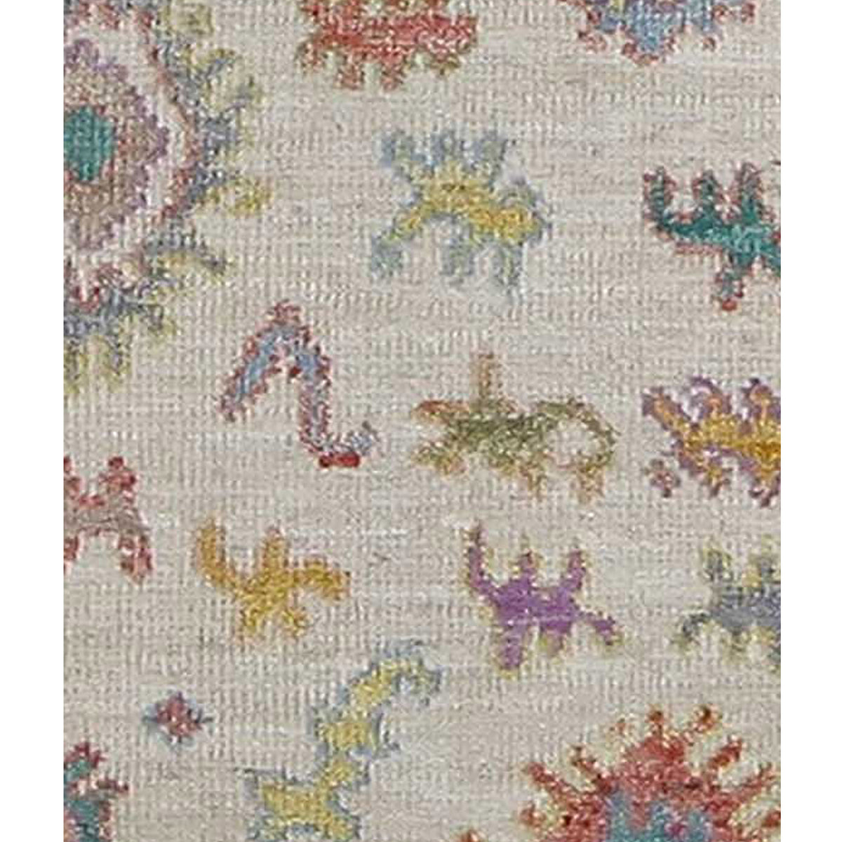 Pacific Ushak Wool Weft 42543 Ivory Grey Transitional Hand Knotted Rug
