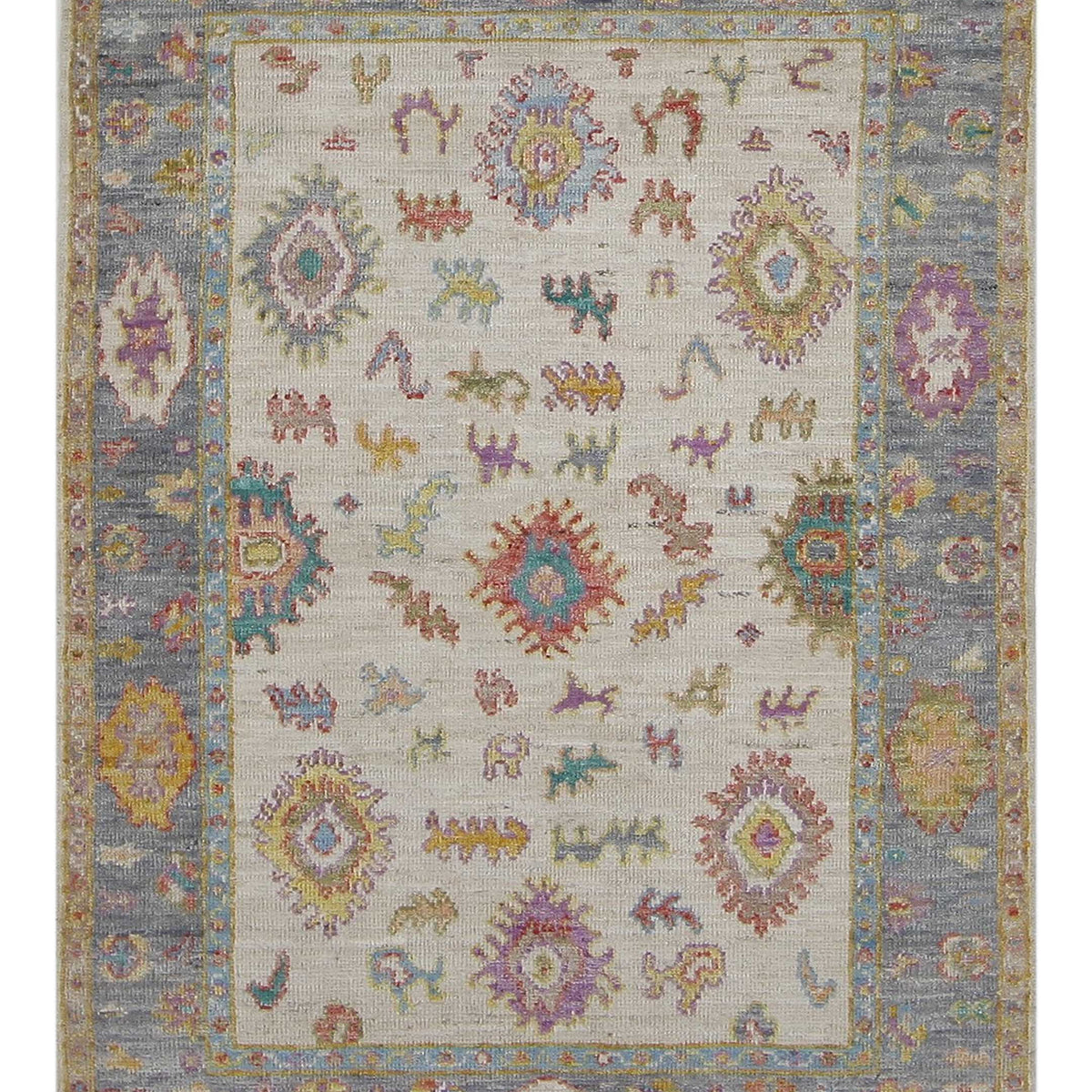 Pacific Ushak Wool Weft  Ivory Grey Transitional
