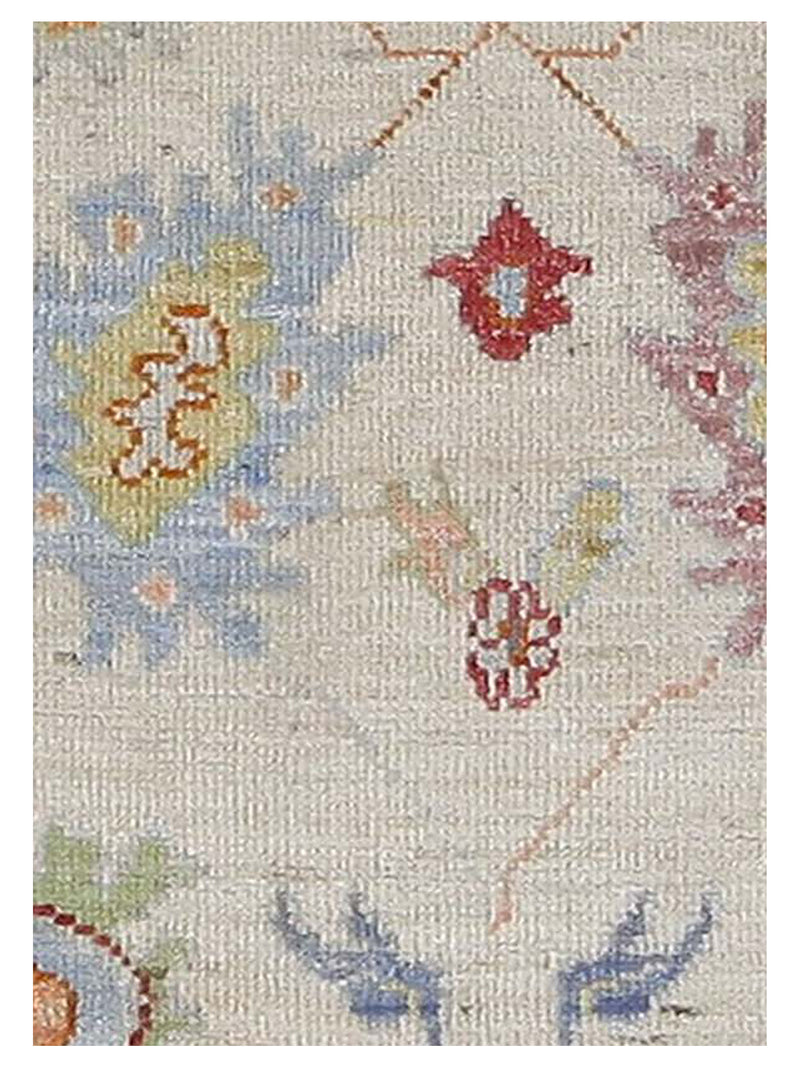 Pacific Ushak Wool Weft 42544 Ivory Lt.Grey Transitional Hand Knotted Rug
