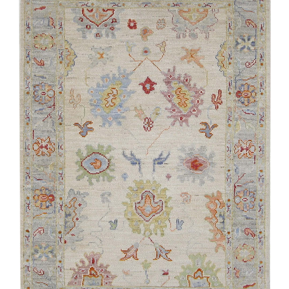 Pacific Ushak Wool Weft  Ivory Lt.Grey Transitional