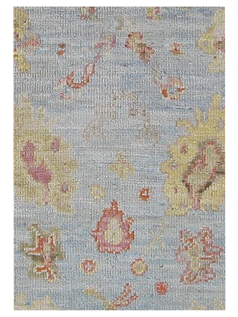 Pacific Ushak Wool Weft 42545 Lt.Blue Grey Transitional Hand Knotted Rug