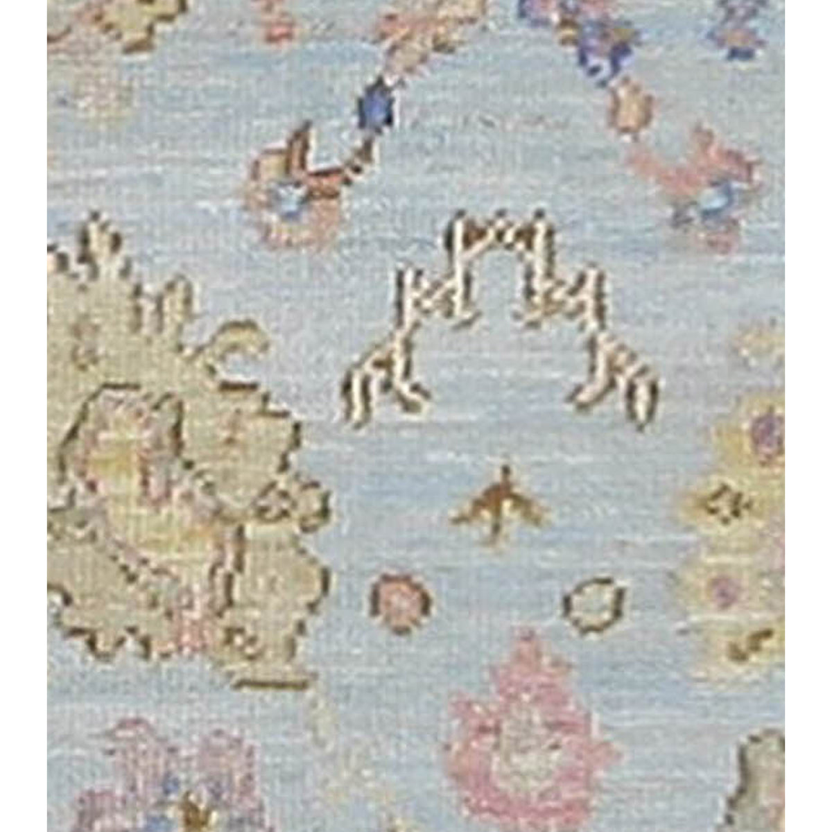 Pacific Ushak Wool Weft 42546 Lt.Blue Ivory Transitional Hand Knotted Rug