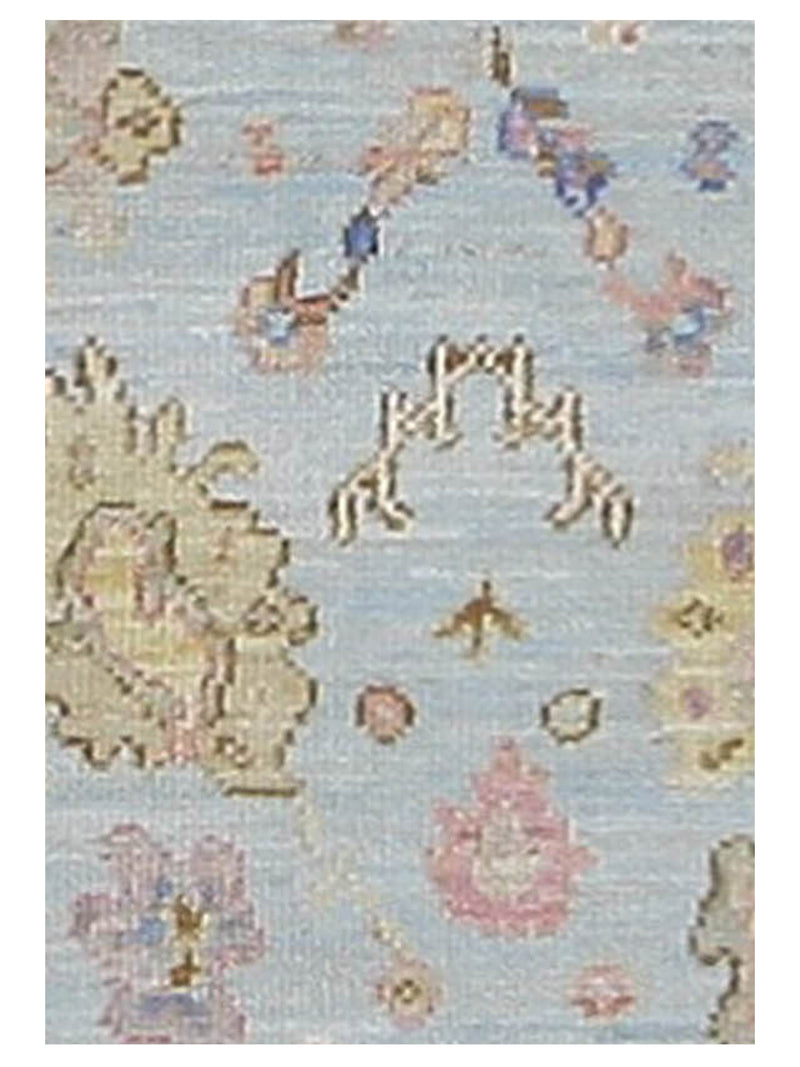 Pacific Ushak Wool Weft 42546 Lt.Blue Ivory Transitional Hand Knotted Rug