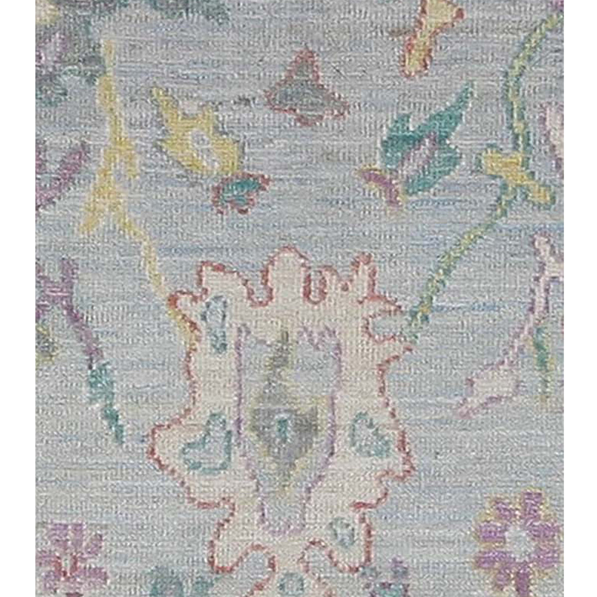 Pacific Ushak Wool Weft 42548 Lt.Blue Ivory Transitional Hand Knotted Rug