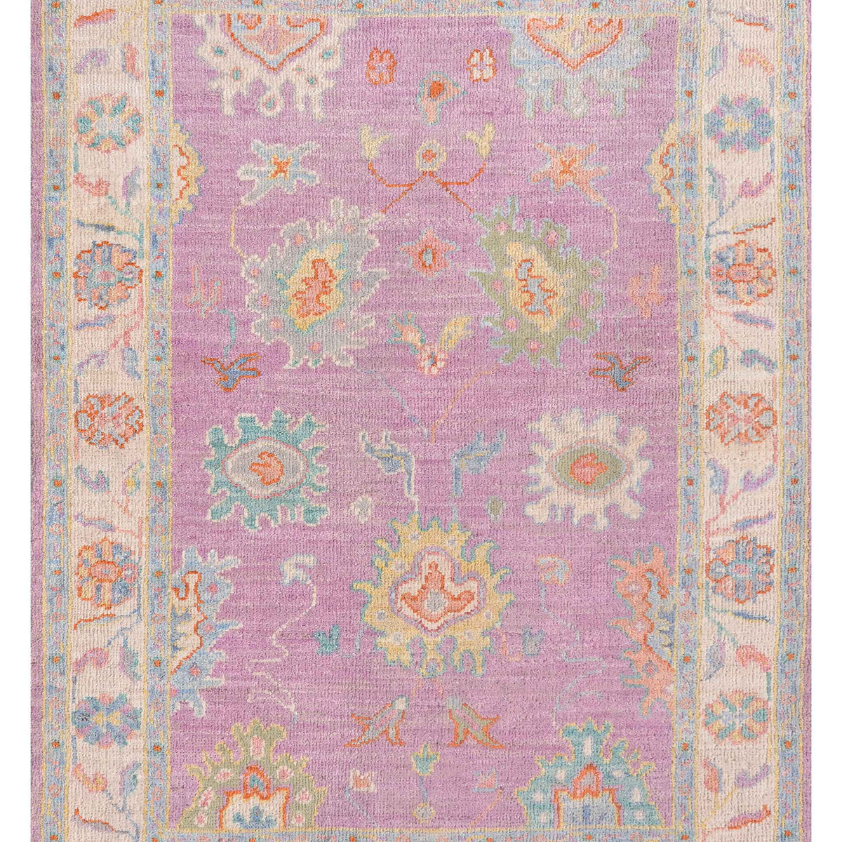 Pacific Ushak Wool Weft  Purple Ivory Transitional