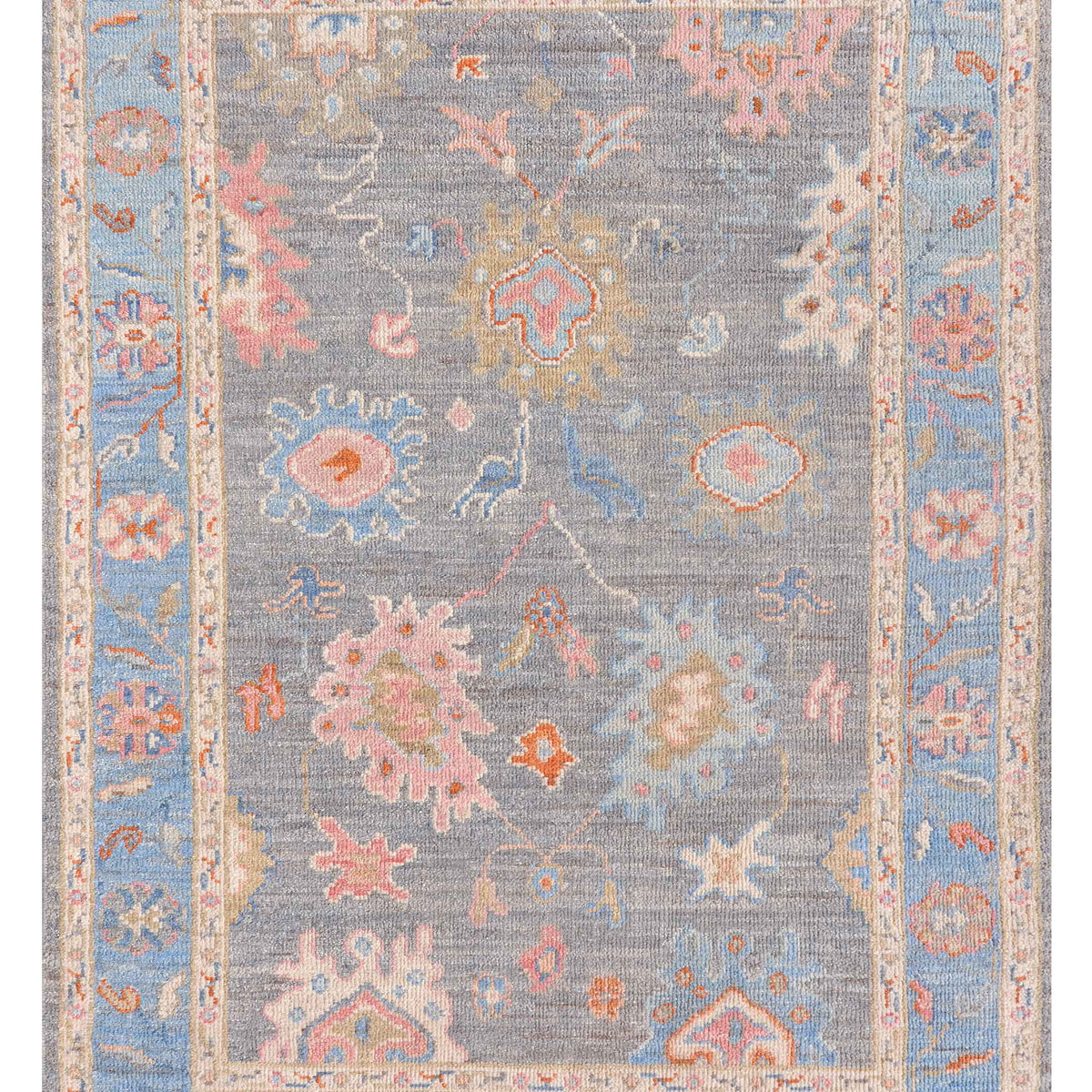 Pacific Ushak Wool Weft  Grey Blue Transitional