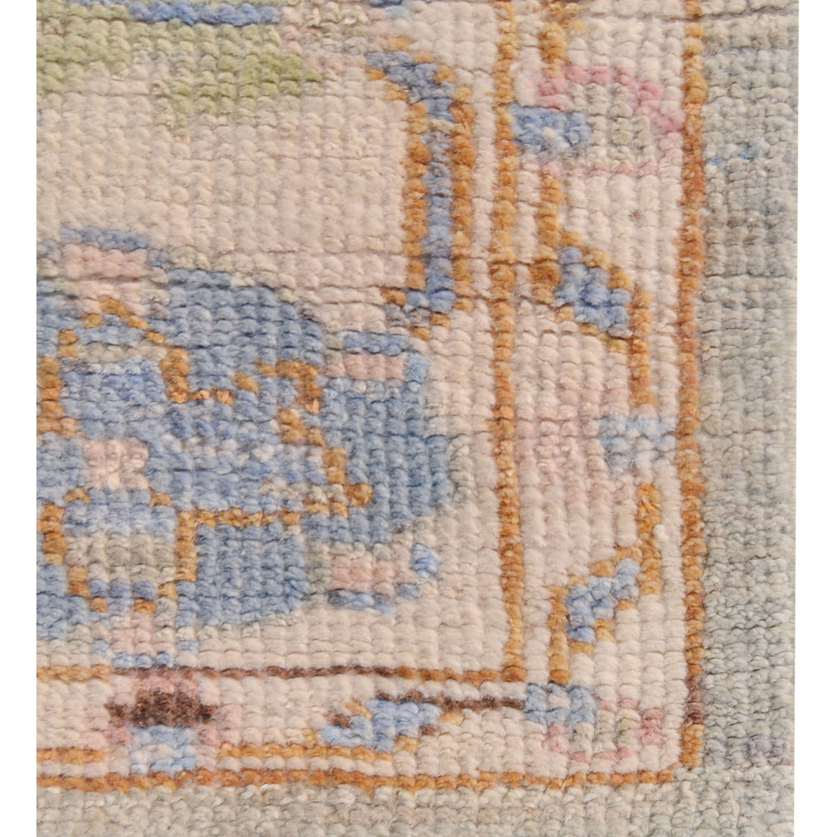 Pacific Ushak Wool Weft 42554 Lt.Green Ivory Transitional Hand Knotted Rug