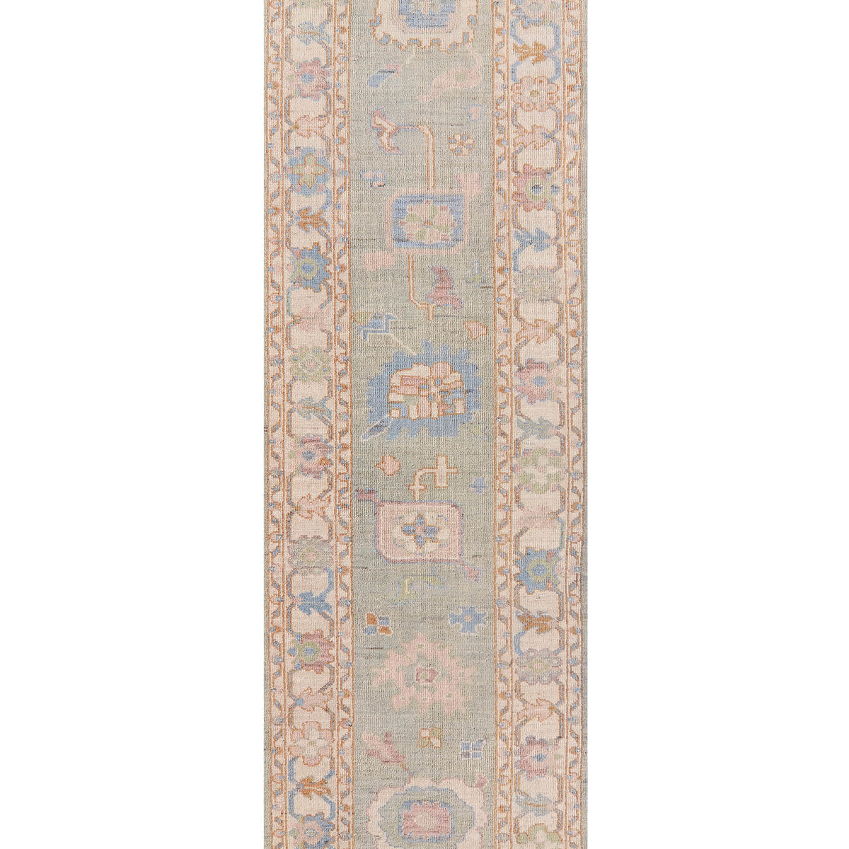 Pacific Ushak Wool Weft  Lt.Green Ivory Transitional