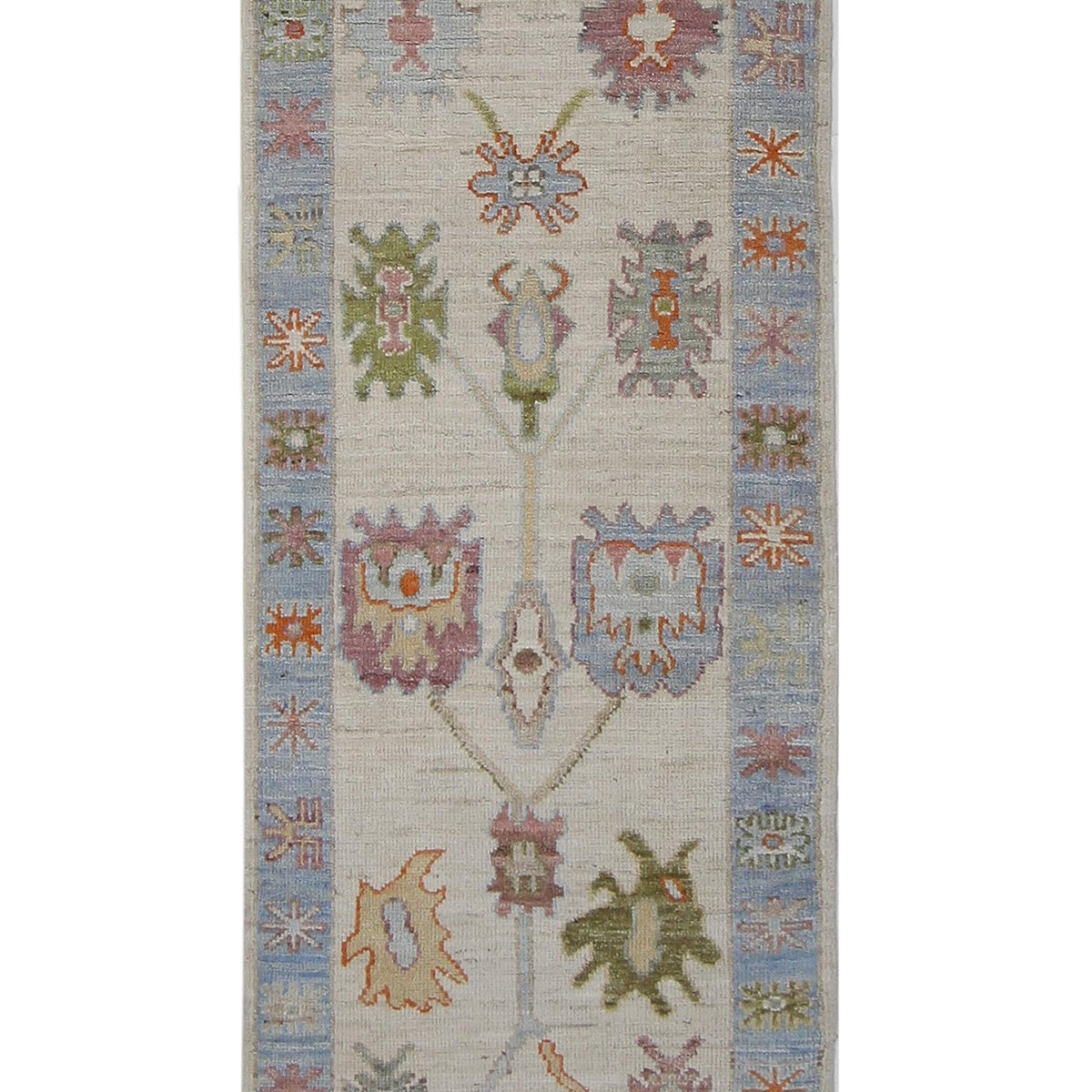 Pacific Ushak Wool Weft  Ivory Lt.Blue Transitional