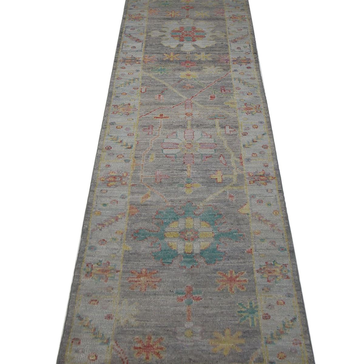 Pacific Ushak Wool Weft 42562 Grey Lt.Grey Transitional Hand Knotted Rug