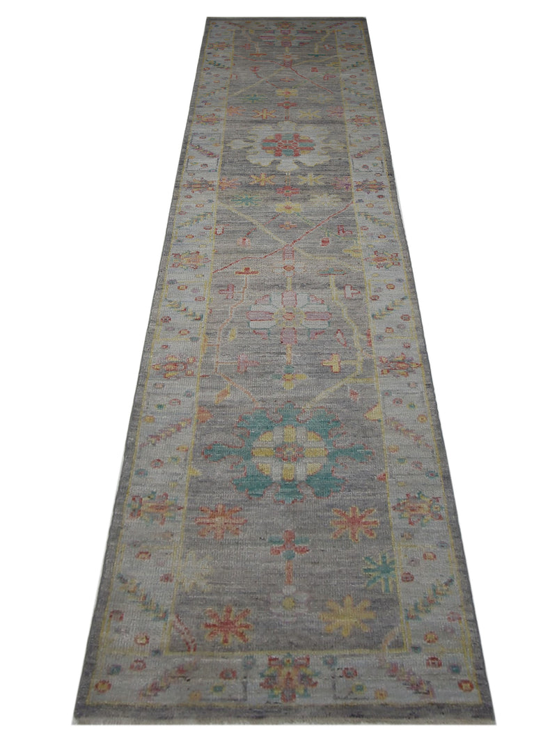 Pacific Ushak Wool Weft 42562 Grey Lt.Grey Transitional Hand Knotted Rug