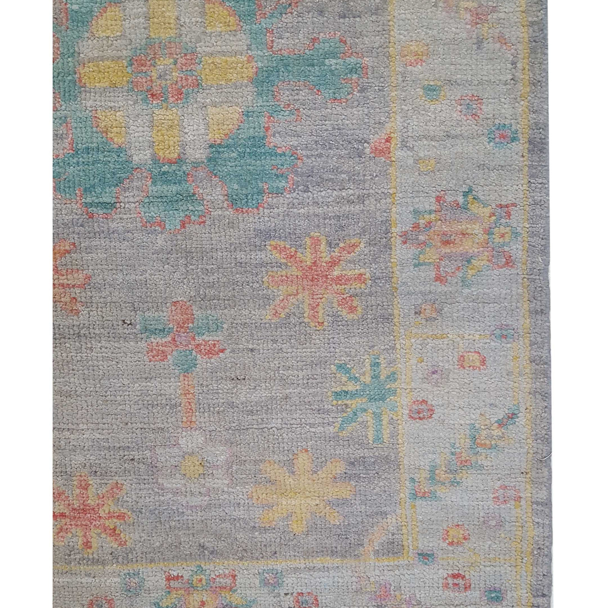 Pacific Ushak Wool Weft 42562 Grey Lt.Grey Transitional Hand Knotted Rug
