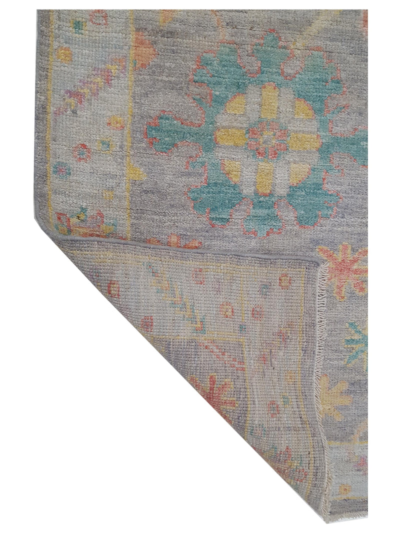 Pacific Ushak Wool Weft 42562 Grey Lt.Grey Transitional Hand Knotted Rug