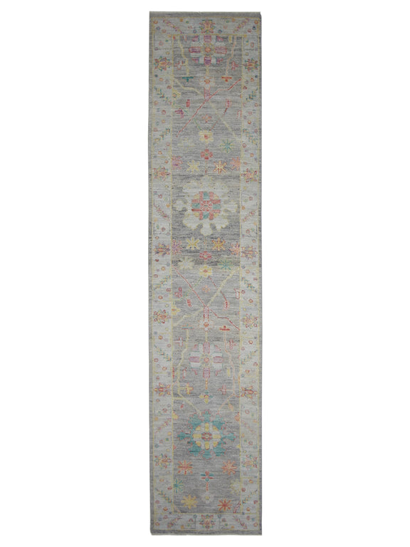 Pacific Ushak Wool Weft  Grey Lt.Blue Transitional