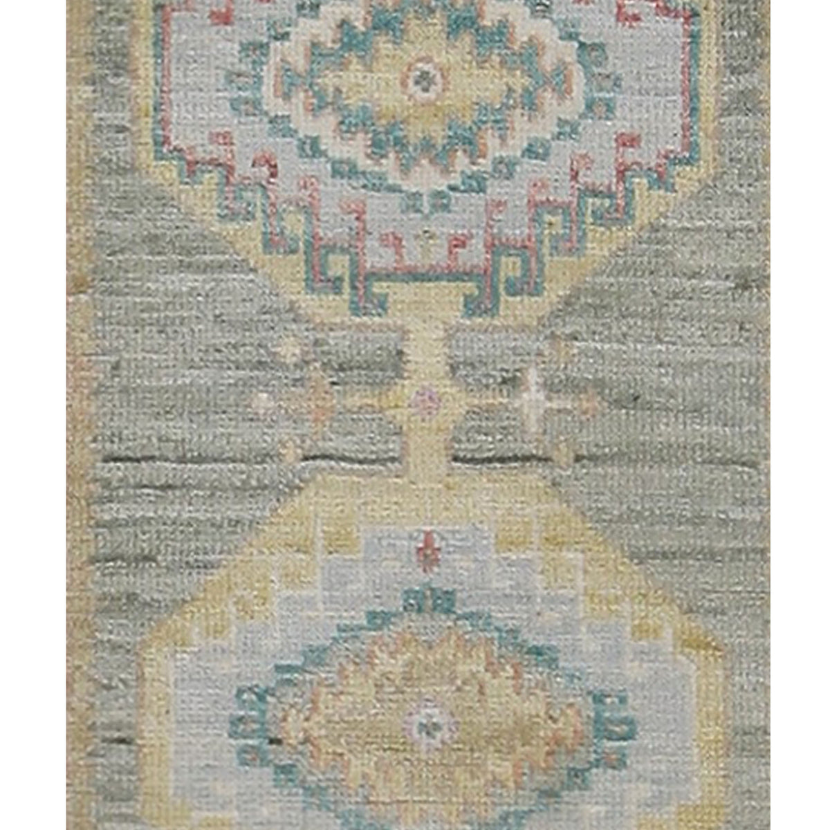 Pacific Ushak Wool Weft 42565 Lt.Green Ivory Transitional Hand Knotted Rug