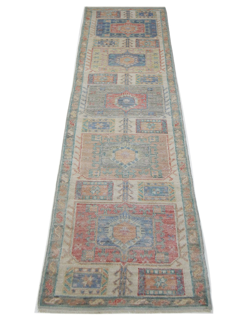 Pacific Ushak Wool Weft 42566 Beige Multi Transitional Hand Knotted Rug