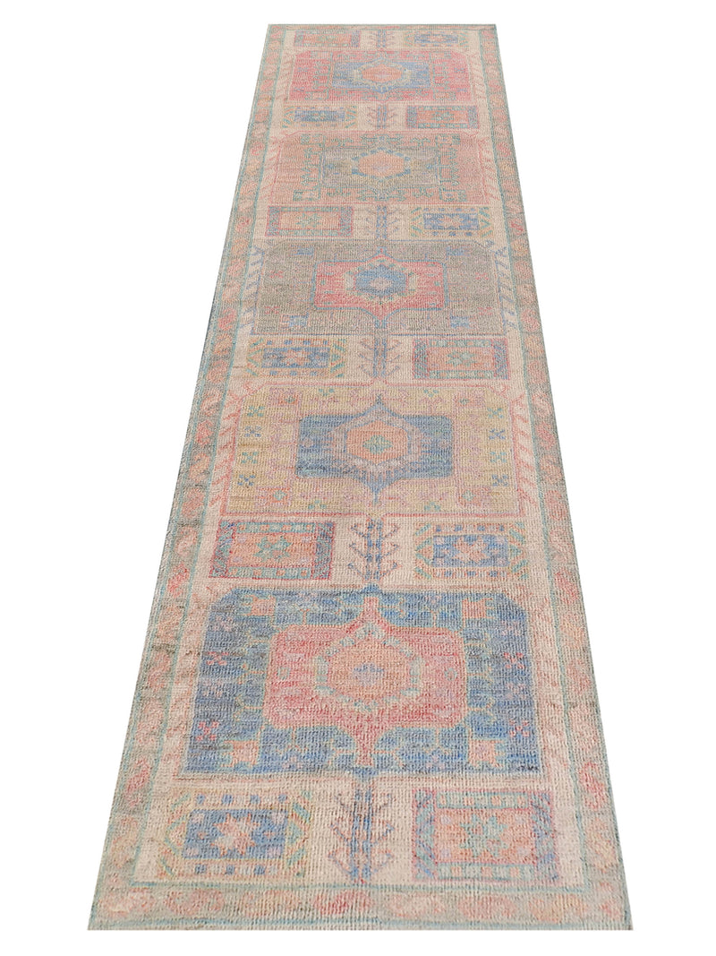 Pacific Ushak Wool Weft 42567 Beige Multi Transitional Hand Knotted Rug