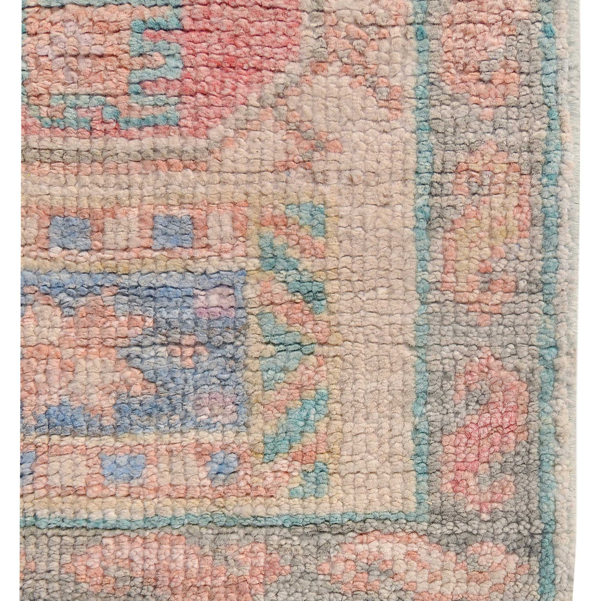 Pacific Ushak Wool Weft 42567 Beige Multi Transitional Hand Knotted Rug