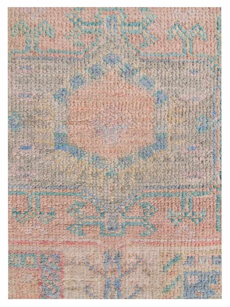 Pacific Ushak Wool Weft 42567 Beige Multi Transitional Hand Knotted Rug