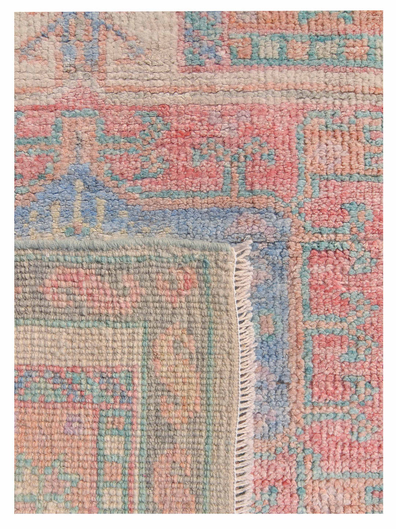 Pacific Ushak Wool Weft 42567 Beige Multi Transitional Hand Knotted Rug