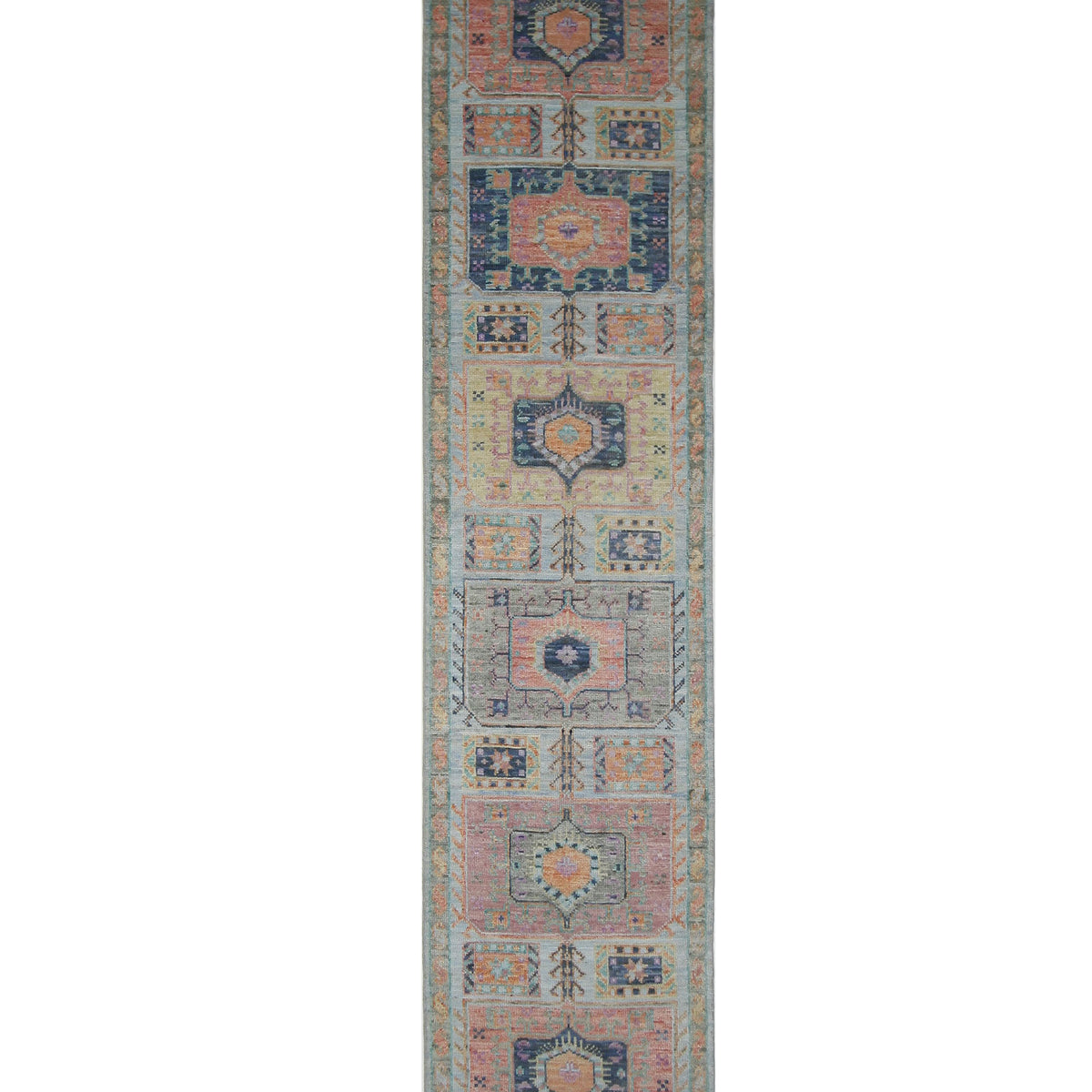 Pacific Ushak Wool Weft  Lt.Blue Multi Transitional