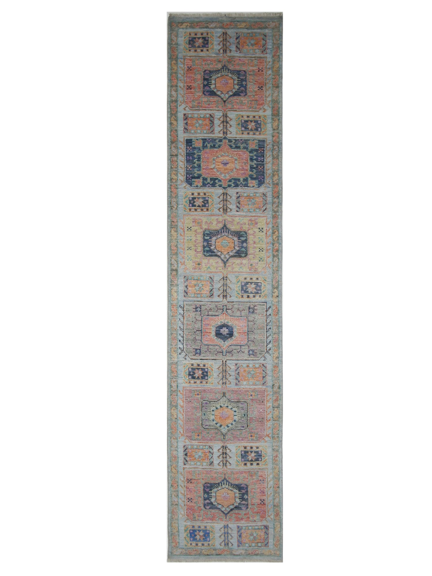 Pacific Ushak Wool Weft  Lt.Blue Multi Transitional