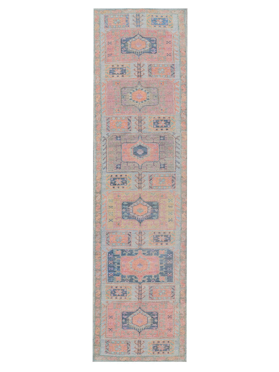 Pacific Ushak Wool Weft  Lt.Blue Multi Transitional