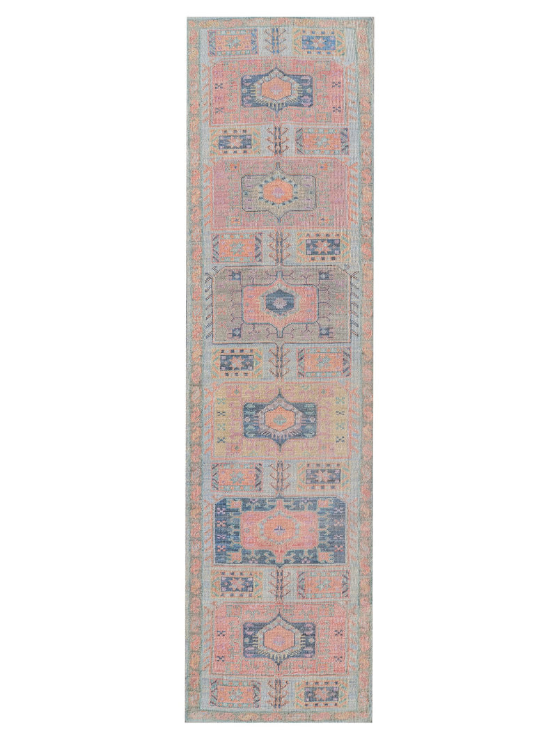 Pacific Ushak Wool Weft  Lt.Blue Multi Transitional