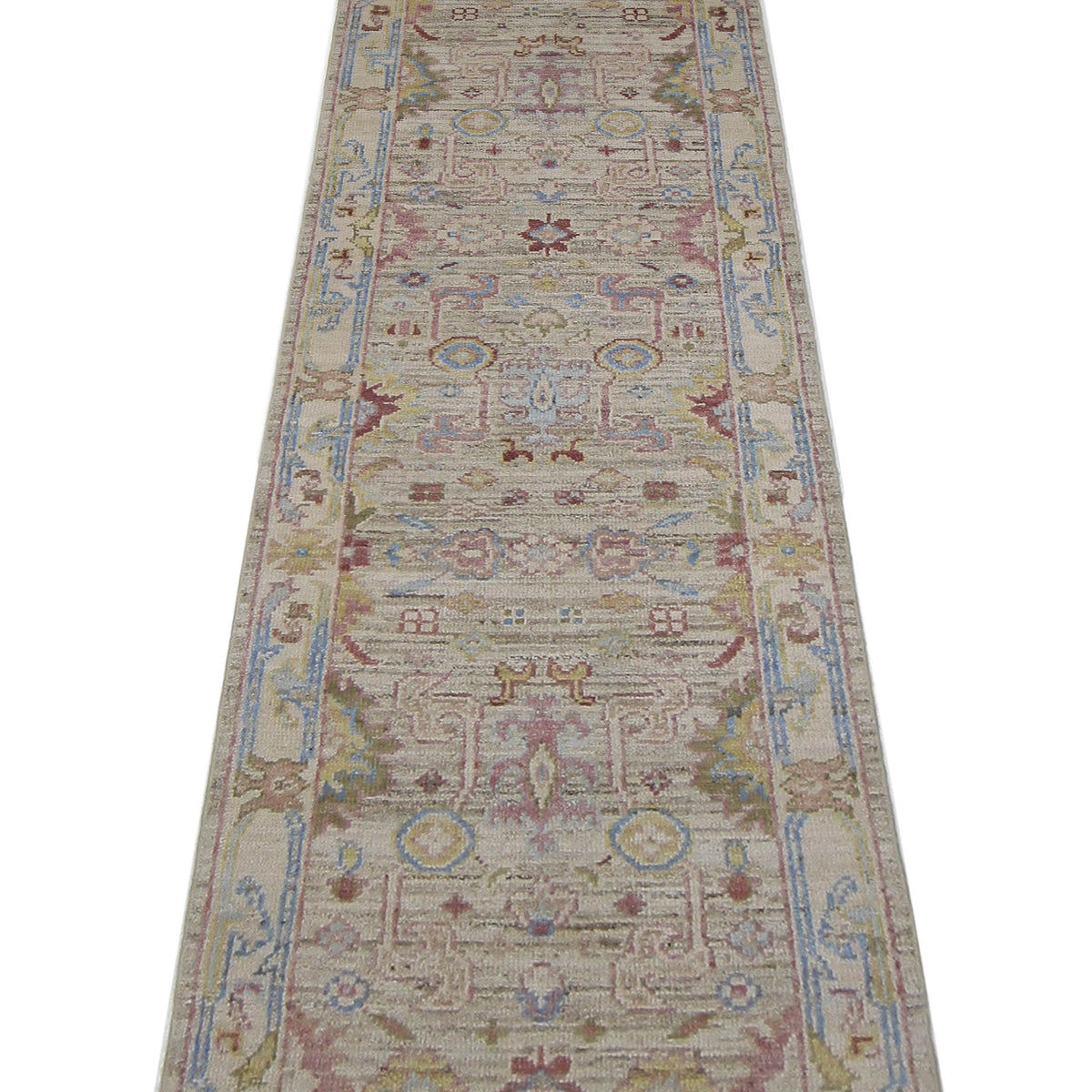 Pacific Ushak Wool Weft 42570 Beige Beige Transitional Hand Knotted Rug