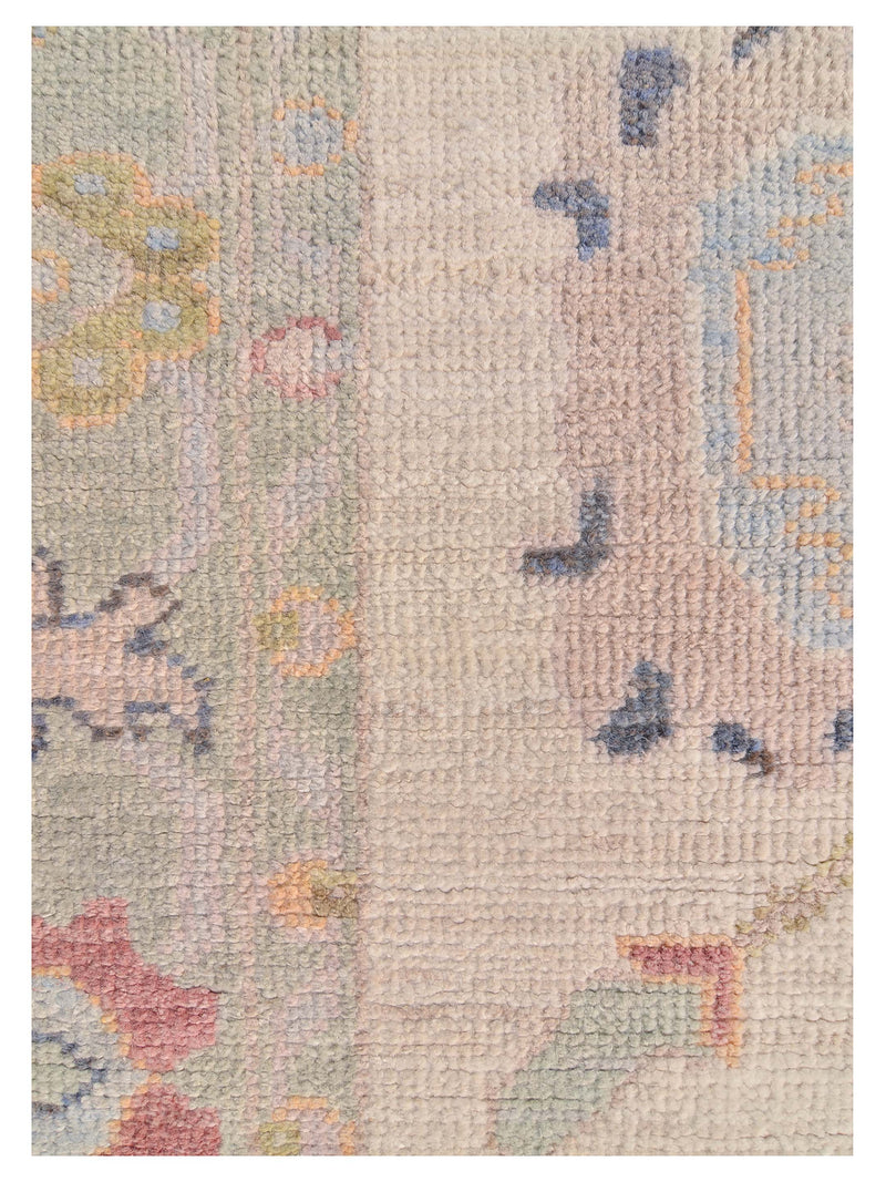 Pacific Ushak Wool Weft 42573 Ivory Grey Transitional Hand Knotted Rug