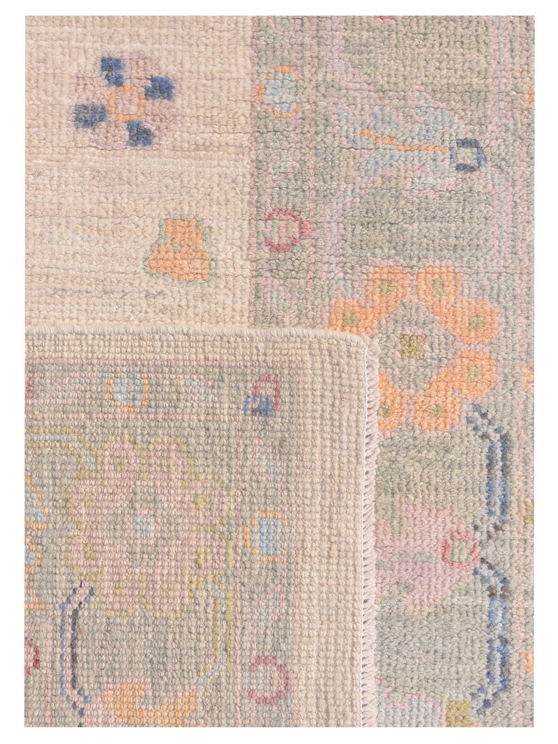 Pacific Ushak Wool Weft 42573 Ivory Grey Transitional Hand Knotted Rug