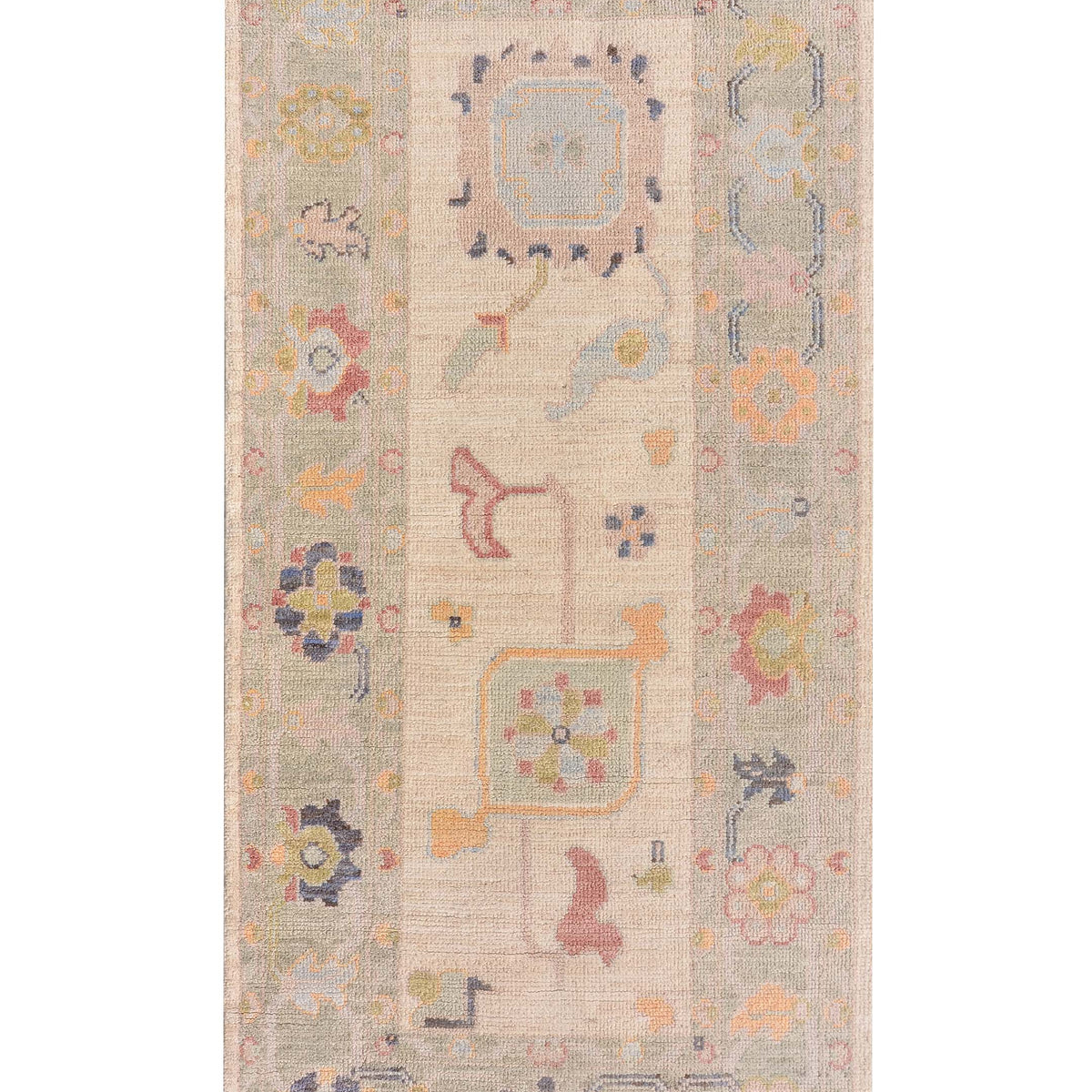 Pacific Ushak Wool Weft  Ivory Grey Transitional