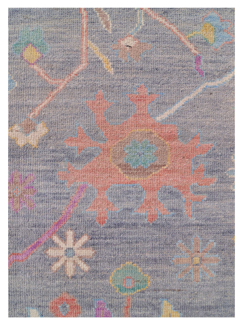 Pacific Ushak Wool Weft 42574 Grey Ivory Transitional Hand Knotted Rug