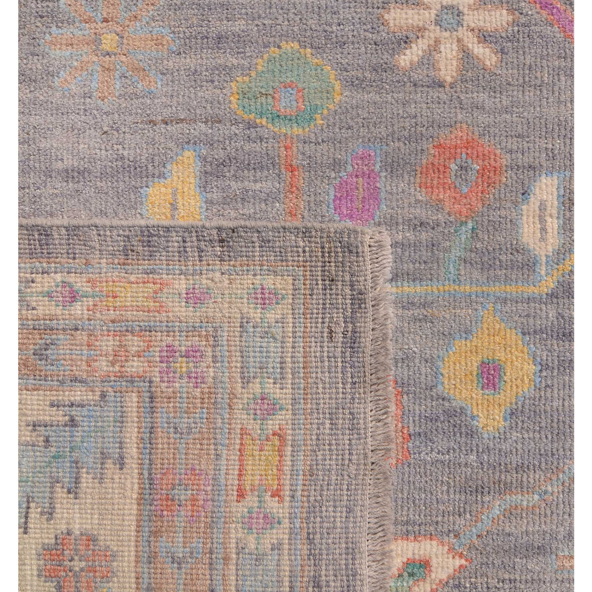 Pacific Ushak Wool Weft 42574 Grey Ivory Transitional Hand Knotted Rug