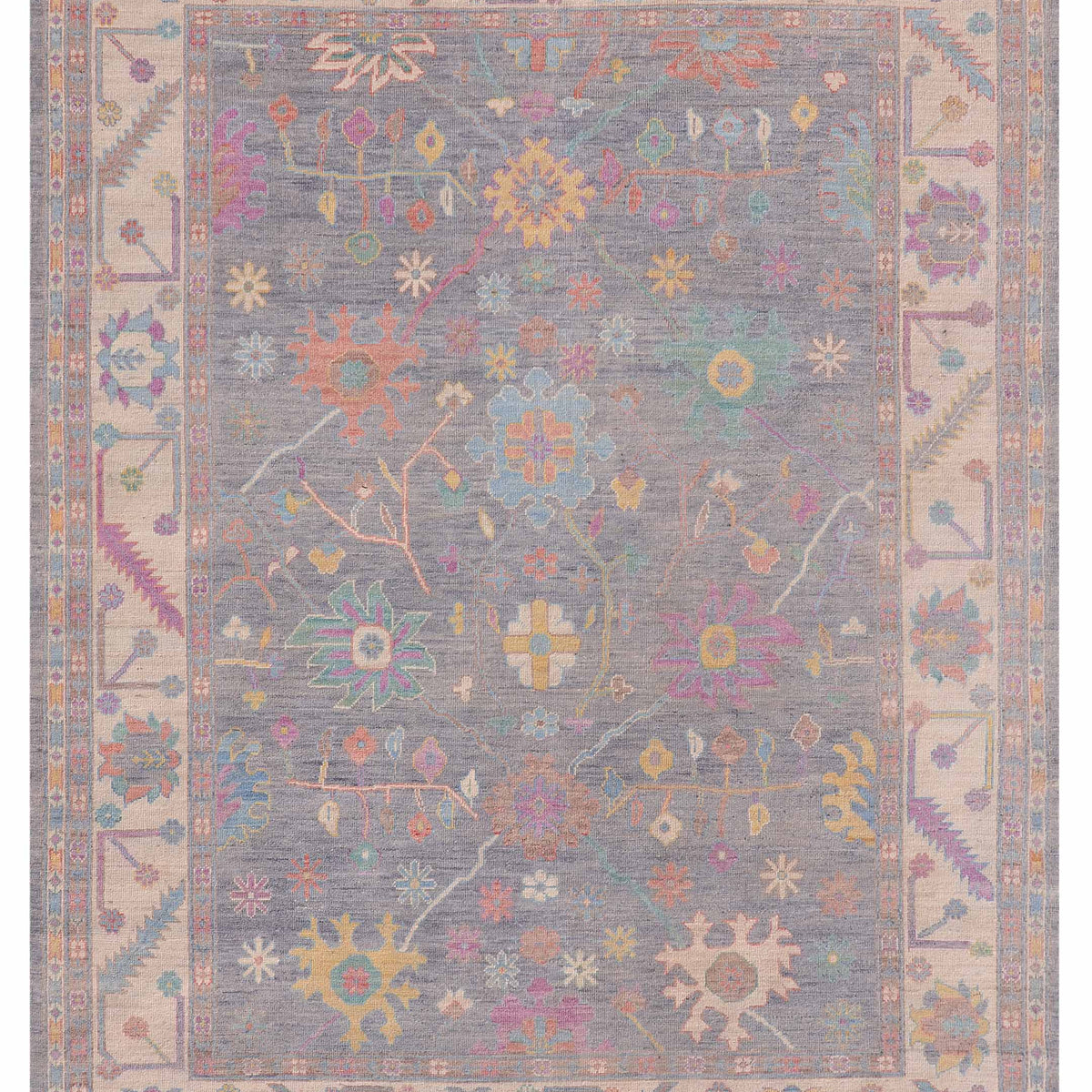 Pacific Ushak Wool Weft  Grey Ivory Transitional