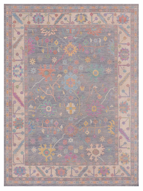 Pacific Ushak Wool Weft  Grey Ivory Transitional