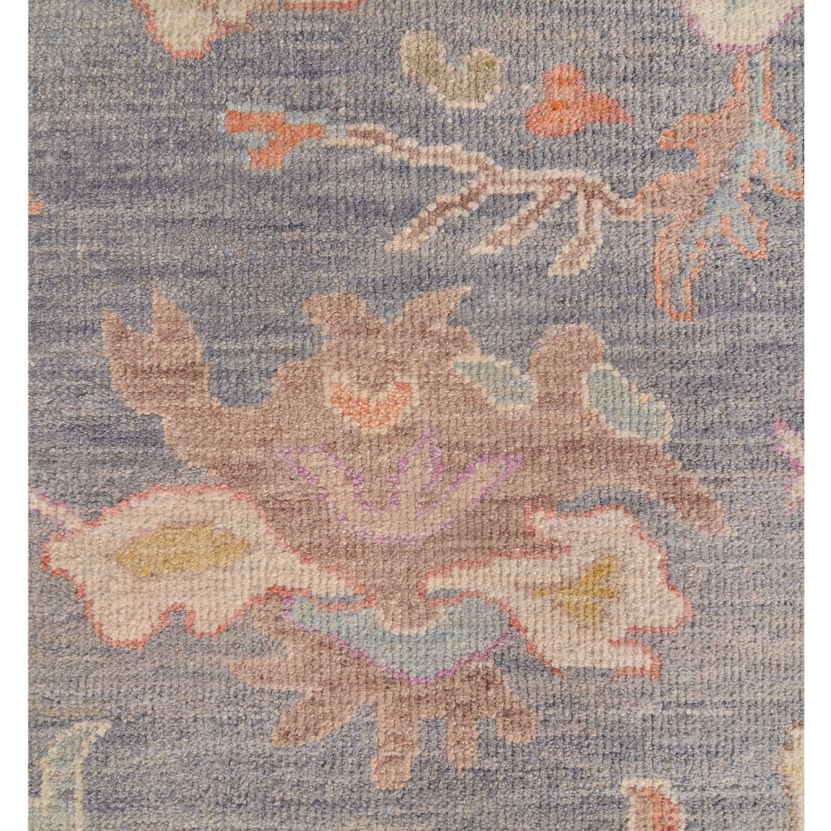 Pacific Ushak Wool Weft 42575 Grey Ivory Transitional Hand Knotted Rug